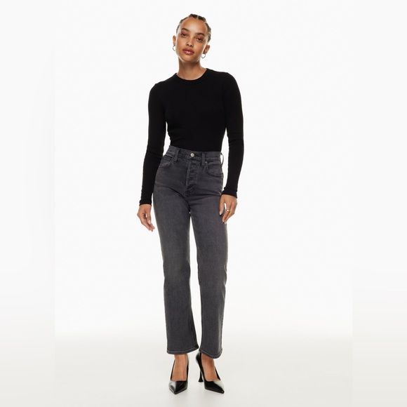 Aritzia Denim Forum The Arlo High Rise Straight Jean in Smoky Shadow, size 27 - Picture 1 of 7